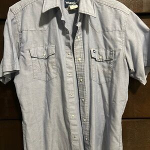 Wrangler Blue Casual Button Down Shirt